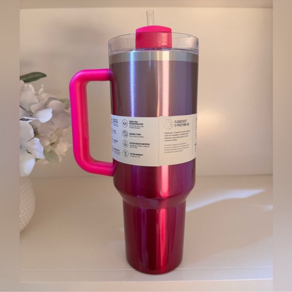 🎉LAST CHANCE🎉Stanley 40 oz. Quencher H2.0 FlowState Tumbler Camelia Gradient - Picture 6 of 14